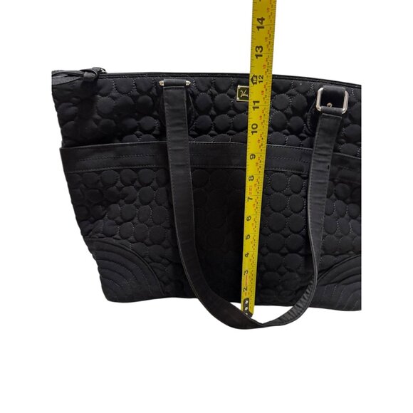 Vera Bradley Black Quilted Large Diaper Bag Changing Pad Floral Vinyl Interior - Picture 7 of 9